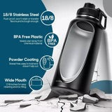 1pc 32oz 1000ml Insulated Water Bottle Portable Stainless Steel Sports Cup Thermos Tumbler Coffee Travel Mug Vacuum Bottle