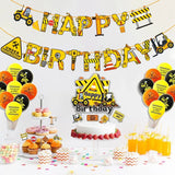 Construction Party Decoration Disposable Tableware Birthday Party Decor Kids Boy Engineering Vehicle Theme Supplies Baby Shower