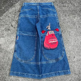 Taooba-Hip Hop baggy jeans women JNCO Y2K clothing vintage Embroidered high quality jeans Harajuku streetwear Goth high waisted jeans