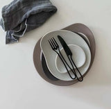 Taooba-Simple Western Food Knife, Fork, Spoon, Stainless Steel Dessert Tableware, Hollowed Out Geometric Stainless Travel Cutlery Set