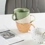 Taooba-330ml Hand pinch Irregular Ink splash art cups Creative Ceramic Mug Espresso Coffee cup breakfast milk Mugs Couple Water Cup