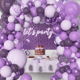 110pcs Purple Balloon Arch White Sand Metal Light Purple Pastel Pale Pinkish Purple Balloon Garland for Wedding Birtday Decor