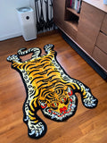 Taooba-90cmx150cm Tufting Tiger Carpet Special-shaped Floor Mat Bedside Blanket Foot Pad Tiger Tapestry Non-slip Bath Rug Mats