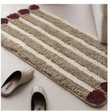 Taooba-Cute Dots Stripe Thickened Tufting Carpet Luxurious Fluffy Soft Plush Entry Door Mat Bathroom Anti Slip Rug Bedside Foot Mat