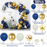 98pcs Navy Blue Balloons Arch Kit Balloon Wedding Birthday Boy Party Decor Mariage Anniversaire Graduation Ballon Blue Garland