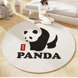 Living Room Carpet Fluffy Plush Round Home Decoration Panda Children's Bedroom Rug Anti-skid Coffee Table Floor Mat Customized