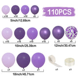 110pcs Purple Balloon Arch White Sand Metal Light Purple Pastel Pale Pinkish Purple Balloon Garland for Wedding Birtday Decor