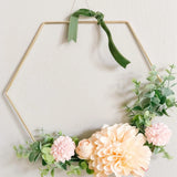 Metal Floral Hoop with wooden base for Wedding Party Table Centerpiece Decoration DIY Wreath Flower Garland Home Ornaments