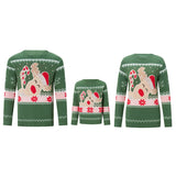 Taooba-Fashion Matching Christmas Sweater Long Sleeve Crew Neck Cartoon Elk Pullover Family Sweater Winter Clothes