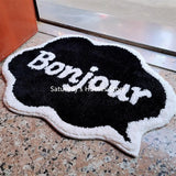 Taooba-French Letters Tufted Carpet Mat Soft Fluffy Thick Tuftting Room Entry DoorMat Anti-slip Rug Entrance Floor Mat