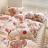 Kawaii Bear Bedding Set No Filler Kids Adult Single Queen Size Duvet Cover Flat Sheet Pillowcase New Fashion Home Decor Gift