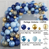 Taooba Color Palette Balloons Garland Arch Set Blue Metal Gold Confetti Ballons Wedding Background Happy Birthday Kids Party Decor Baby Shower Globos