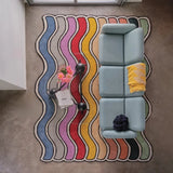 New Modern Living Room Large Area Rug Fashion Bedroom Irregularity Cute Decoration Rainbow Soft Fluffy Colorful Thickened Carpet