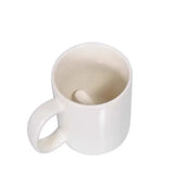 Taooba-300ml Funny Ceramic Mug Creative Design White Middle Finger Bottle Novelty Style Mixing Coffee Milk Cup Water Cup Coffee Mug