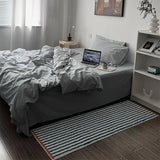 Taooba-Long Grid Fluffy Imitation Cashmere Rug Soft Short Plush Non-slip Floor Mat Entrance Bedroom Girl's Bedside Floor Blanket