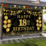 Black Gold Birthday Background 18 30 40 50 60 Year Birthday Party Decor Adult 30th 40th 50th Birthday Party Supplies Anniversary