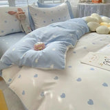 Cute Bear Duvet Cover Set Flat Sheet Pillowcase No Filler Single Double Queen Size Ins Kids Adult Bedding Kit