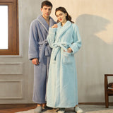 Taooba Christmas gift Autumn Winter Thickened Warm Plus Size Couple Dressing Gown Beauty Salon Health Club's Style Knee-Length Luxury Noble Robe