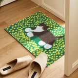 Cartoon Cute Cat Pattern Entry Carpets Silk Circle Floor Mat Can Be Cut To Enter The Door Anti-slip Rug Door Scraping Mats 양탄자