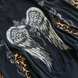 Taooba 00s Aesthetic Vintage Jacket Y2k Grunge Zip Up Sweatshirt Flower Wings Print Slim Fit Hoodies E-girl Gothic Cool Street Outwear