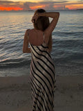 Taooba Just Your Stripe Backless Maxi Dress