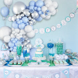 Taooba Color Palette 104pcs Blue White Balloon Garland Arch Kit, baby shower Gender revealing Anniversary bachelor party Birthday Wedding Decorations