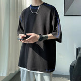 Taooba-Men Summer Quality T Shirts Manual Suture Harajuku Casual Tshirt For Male 2023 New Neutral Oversize Tees Short Sleeve Tops