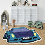 Taooba-Enthusiast Racing Car Shaped Tufting Rug Soft Tufted  An-slip Floormat Sofa Feet Mat Carort Entrance Doormats Absorbent BathMat