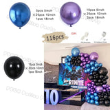 Taooba Color Palette Chrome Balloons Garland Arch Kit Disco Party Decoration with Metallic Purple Green Red Hot Pink Blue and Foil Disco Ball Balloon