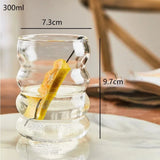 Taooba-1pc 300ml Glass Cup Water Bottle Heat-resistant Beer Drinkware Tea Mug Coffee Juice Milk Tea Home Kitchen Supply Drinking Glass