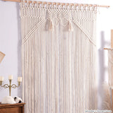 Taooba-Macrame Curtain Tapestry Handwovwen Tassel Pendant Bohemia Door Curtain Tapestry Window Curtain Tapesrtry Wedding Background