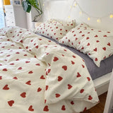 Ins Style Bedding Set No Filler Purple Tulip Fashion Duvet Cover Flat Sheet Pillowcase Girls Boys Single Double Size Bed Linen