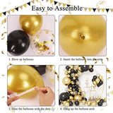 Black Gold Balloon Garland Arch Kit Confetti Latex Baloon Graduation Decorations 30th 40th Birthday Balloons Decor Baby Shower