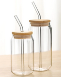 Taooba Bubble Glass Cup With Lid and Straw