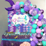 Macaron Purple Green Blue Latex Balloons Mermaid Arche Ballon Anniversaire Happy Birthday Globos Party Decoration Girl Arch Kit