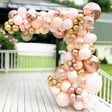 Retro Pink Balloon Garland Arch Kit Girl Boho Wedding Birthday Party Decor Metal Rose Gold Latex Balloons Baby Shower Decoration