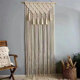 Taooba-Handamde Macrame Curtain Tapestry Woven  Bohemia Tassel Pendant Window Door Curtain Tapestry Bedsize Wall Hangig Tapetry