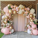 Taooba Color Palette Pink Balloon Garland Kit White Chrome Gold Balloon Arch Baby Shower Birthday Bridal Shower Wedding Party Decoration Latex Globos