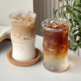 Taooba-Ins Style Coffee Cup High Temperature Glass Bamboo Knot Mug Cute Cold Drink Milk Latte Cup Microwaveable Clear Glass Drinkware