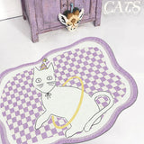 Living Room Carpet Checkerboard Cat Home Decor Fluffy Plush Girl Bedroom Room Rug Lounge Large Area Coffee Table Mat 양탄자 Tapete