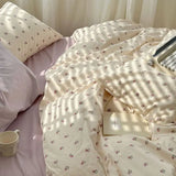 Ins Style Bedding Set No Filler Boys Girls Duvet Cover Pillowcase Flat Sheet Full Queen Size Home Decor Bed Linens