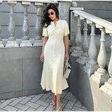 Taooba Buttercream Knit Midi Dress