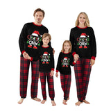 Taooba-2024 Christmas Family Pajama Set Xmas Pjs Cute Printed Top + Plaid Pants, Festive Matching Sleepwear for the Whole Family