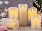 Taooba-Battery Operated Pillar Real Wax Wick, Electric LED Candle, Remote Control, Flameless, Wedding Decorative, Gift Sets