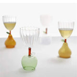 Taooba-Fruit Stem Goblet Glass Cocktail Glass Wine Glass Cup Ice Cream Dessert Glass Drinking Glasses