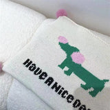 Taooba-Cotton Knitting Removeable Tissue Storage Bag Dog Patter Extractable Tissue Storage Bag  Room Table Tissue Bag Decorative