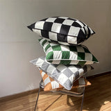 Taooba-Ins Checkerboard Square Pillow Printing Black and White Plaid Pillowcase Cushion Bed Pillow Living Room Sofa Pillow