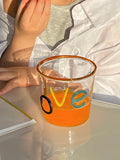 Taooba-Homemade Love Handmade Color Letters Cup Milk Juice Coffee Cup Water Cup Heat-resistant Glass Gift Glass Drinkware Whiskey Glass