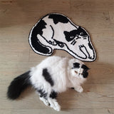 Taooba-Cute Cat ShapeTufting Rug Thick Tuftted Carpet Room Entrance Doormat Anti-slip Absorbent Bathroom Door Foot Toilet Kitchen Mats