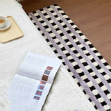 Taooba-Checkerboard Plaid Soft Tufted Carpet Bedside Long Fluffy Thick Tuftting Room Entry  DoorMat Anti-slip Rug Entrance Floor Mat